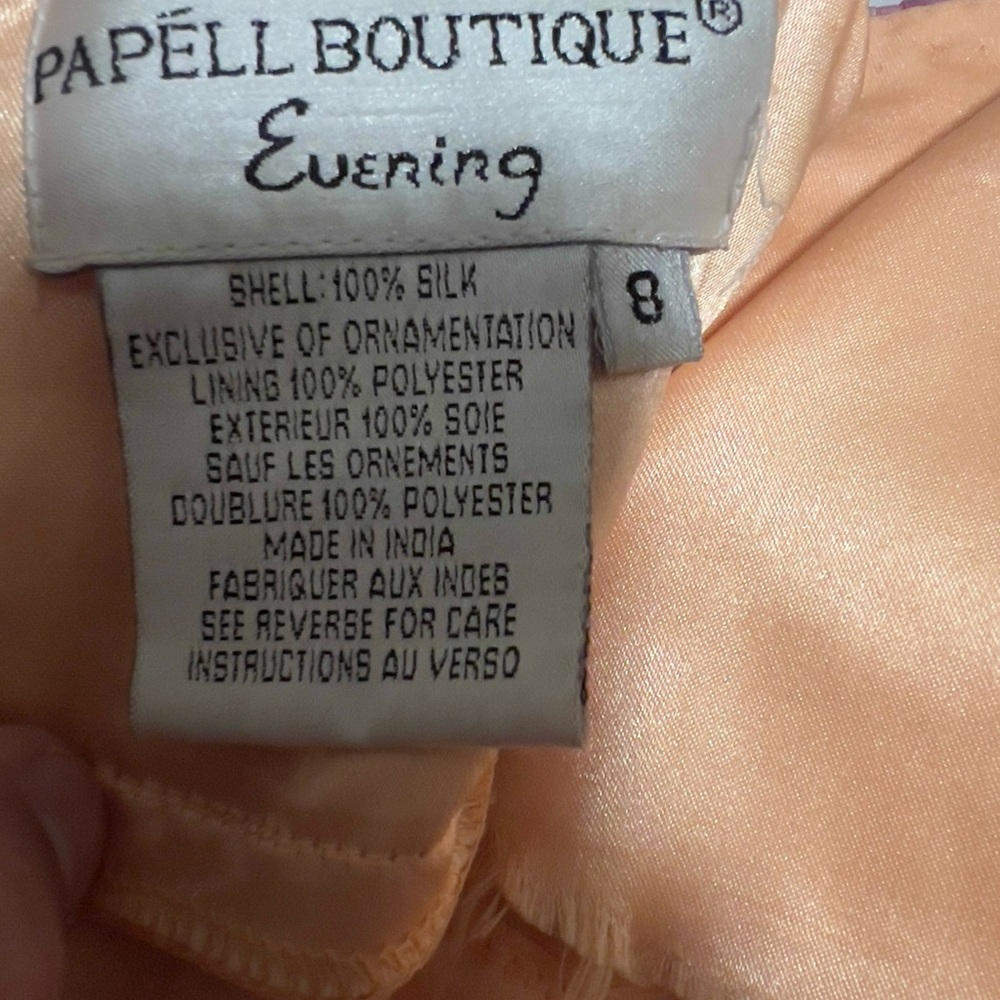 Vintage 90’s Papéll Boutique Evening Gown, Pink Silk Embellished Dress (size 8) - Picture 13 of 13